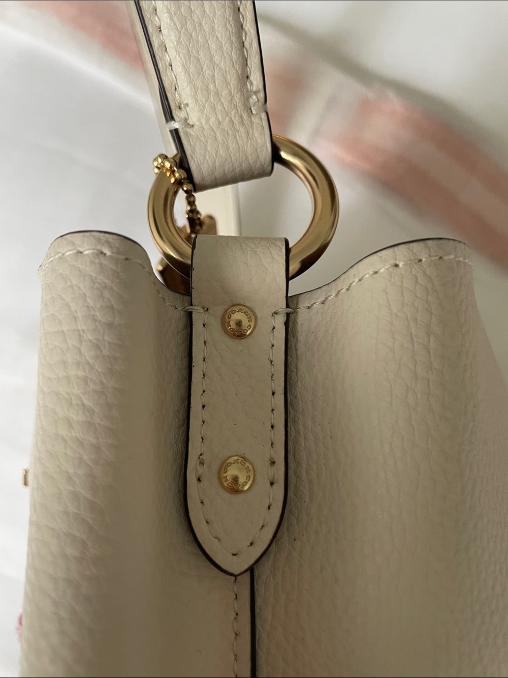 MOTHERS DAY SPECIAL Coach Cream Embroidered Leather Shoulder Bag - Picture 7 of 15